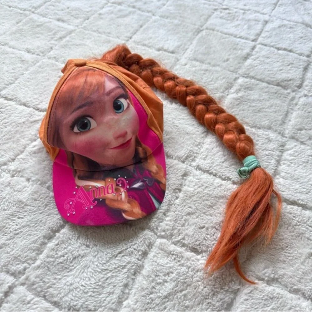 Disney X Frozen | Princess Anna Girls Baseball Cap With Red Hair | One Size